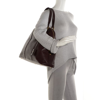 Saint Laurent Calfskin Oversized Muse Black Cherry 2 of 10