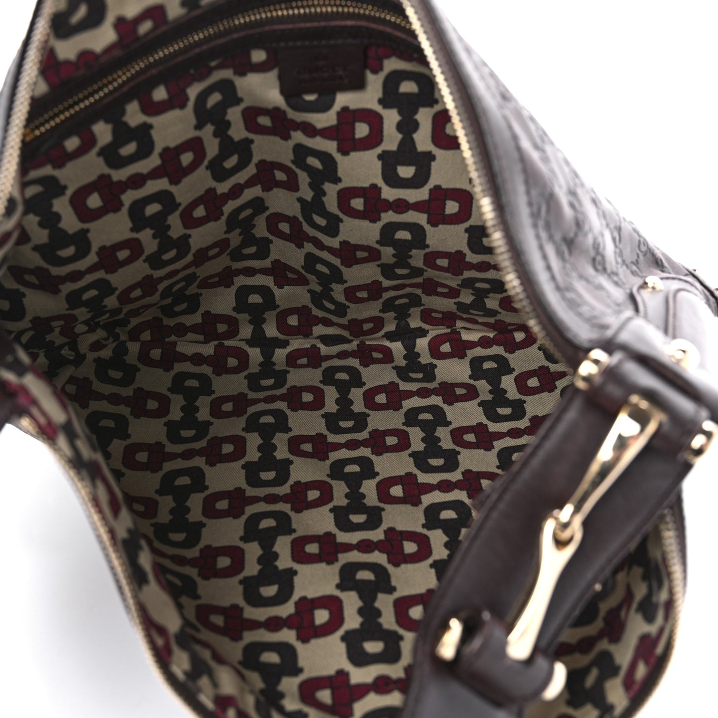 Calfskin Embossed Monogram Studded Pelham Messenger Bag Dark Brown