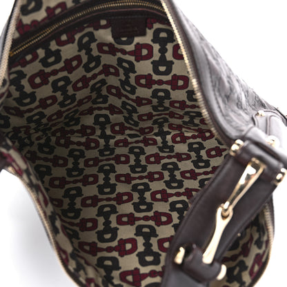 Gucci Calfskin Embossed Monogram Studded Pelham Messenger Bag Dark Brown 5 of 14