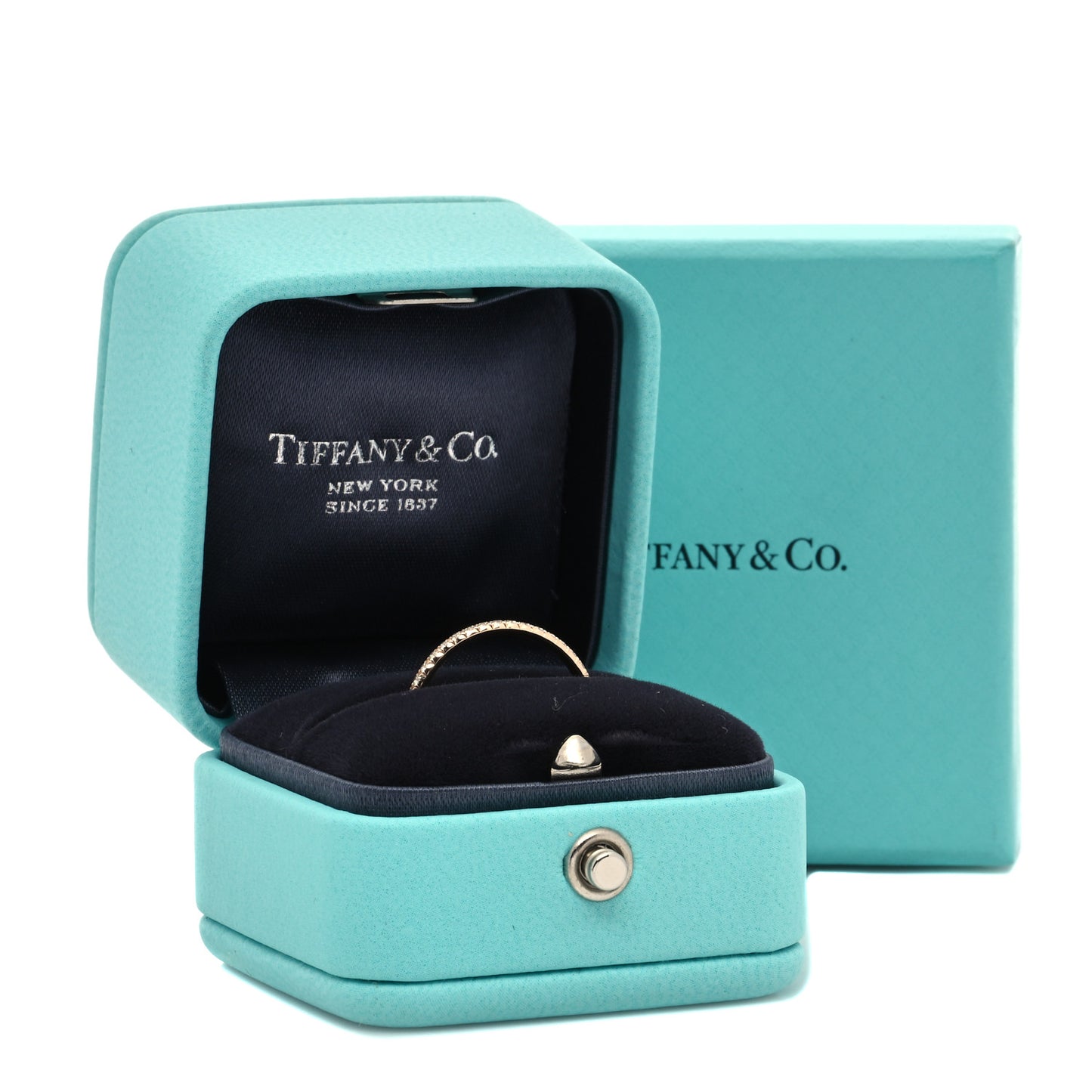 18K Rose Gold Diamond Metro Band Ring 52 6
