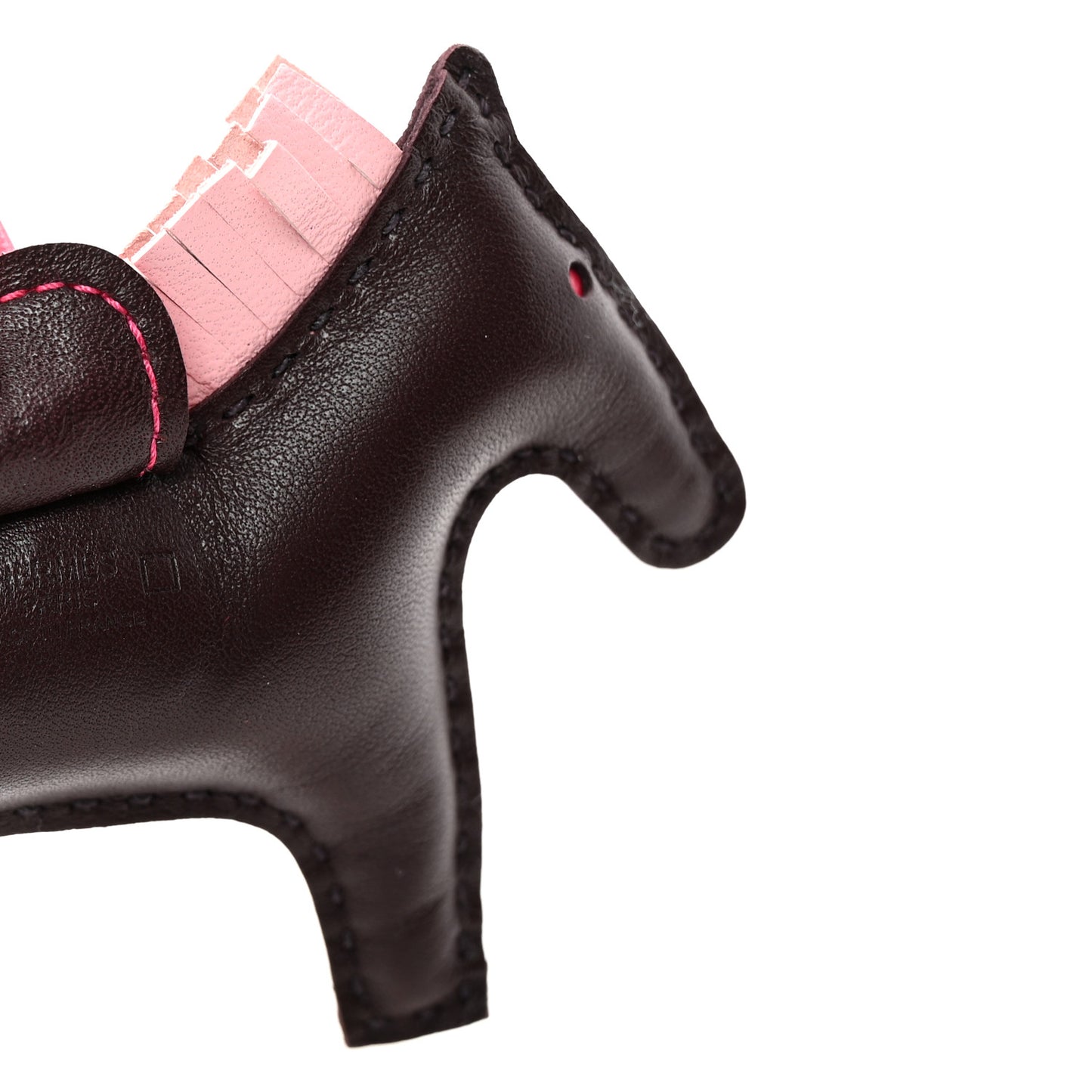 Milo Lambskin Matte Alligator Touch Grigri Rodeo Horse Bag Charm PM Rouge Sellier Framboise Rose Sakura