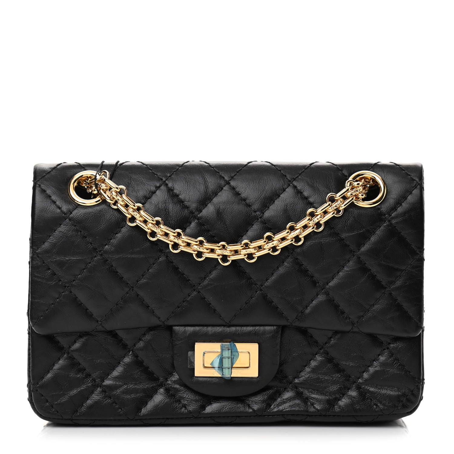 Chanel Aged Calfskin Quilted 2.55 Reissue Mini Flap Black 1 of 12