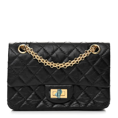 Chanel Aged Calfskin Quilted 2.55 Reissue Mini Flap Black 1 of 12