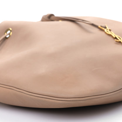 Saint Laurent Smooth Calfskin Paris VII Large Flat Hobo Biscuit Beige 8 of 9