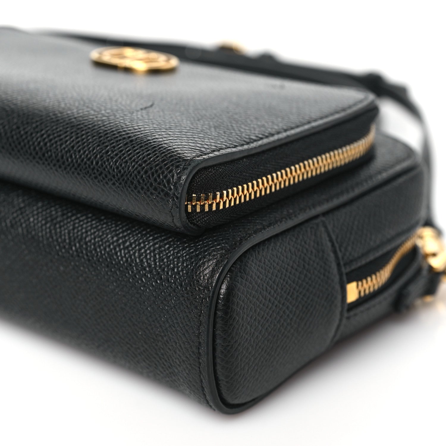 Christian Dior Grained Calfskin Caro Double Pouch Black 10 of 11