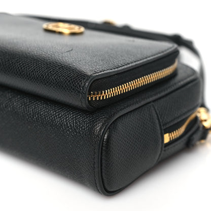 Christian Dior Grained Calfskin Caro Double Pouch Black 10 of 11