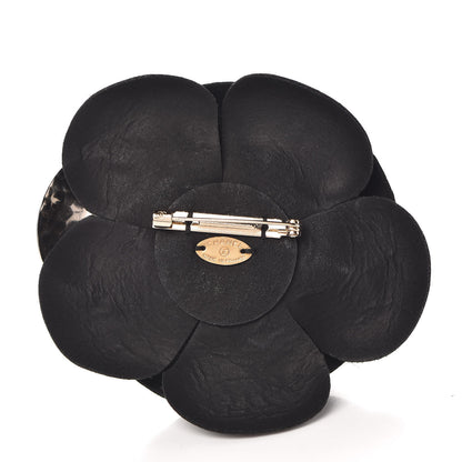 Chanel Lambskin Camellia Brooch Black 3 of 6