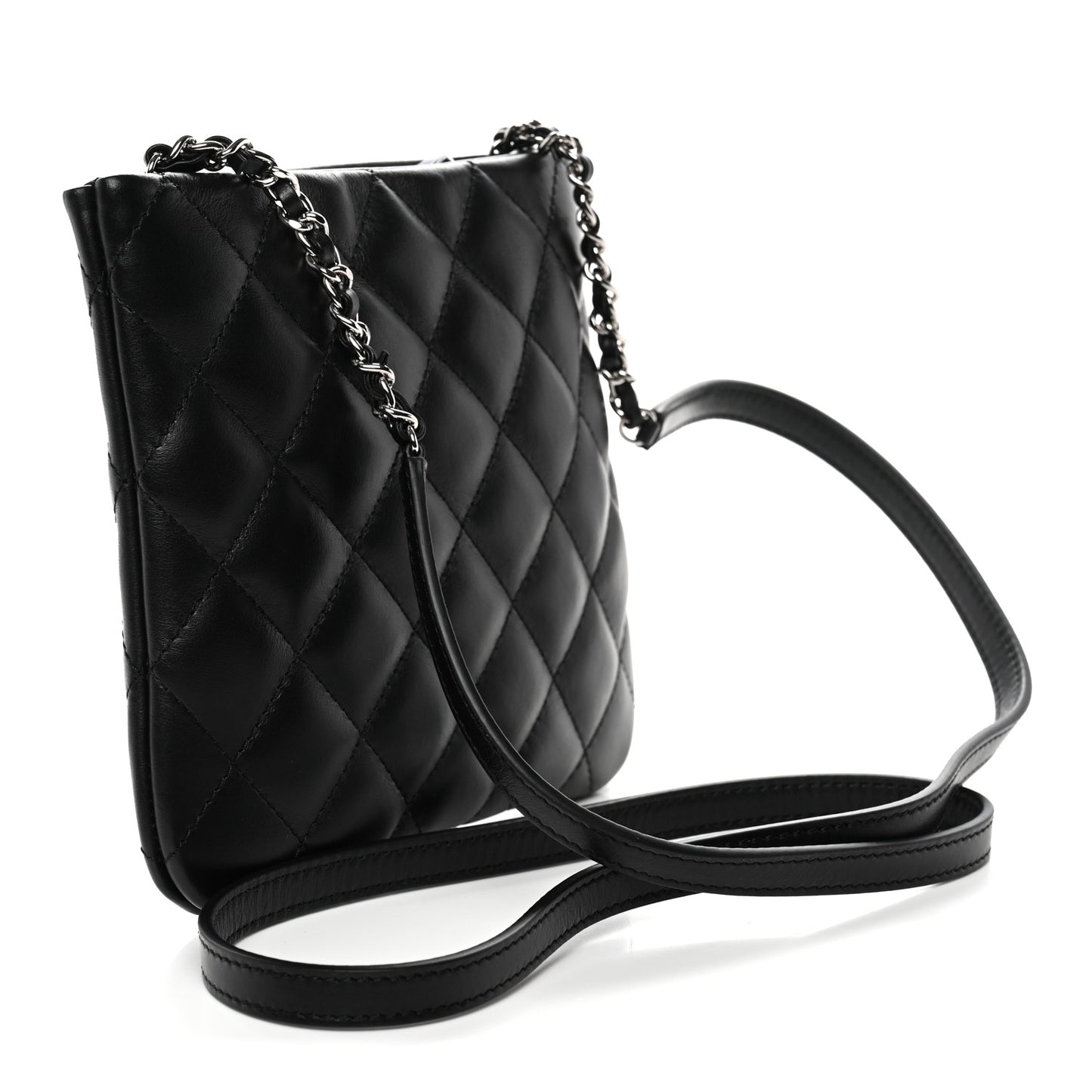Lambskin Quilted Crossbody Bag Black