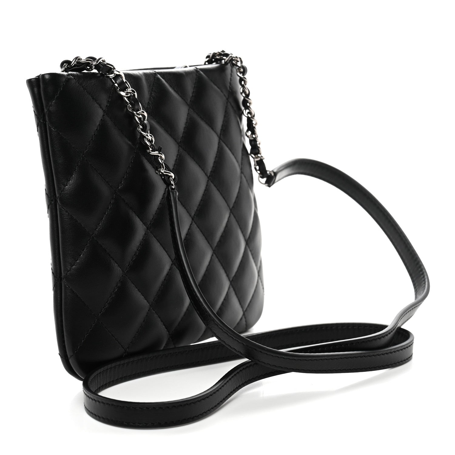 Chanel Lambskin Quilted Crossbody Bag Black 3 of 10