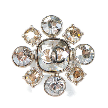 Chanel Crystal CC Ring 6.75 Silver 1 of 5