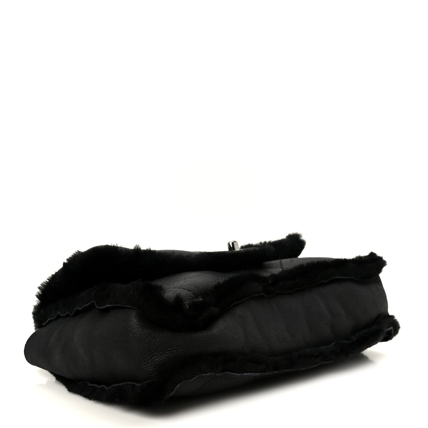 Chanel Shearling Quilted Medium Single Flap Black 1871113