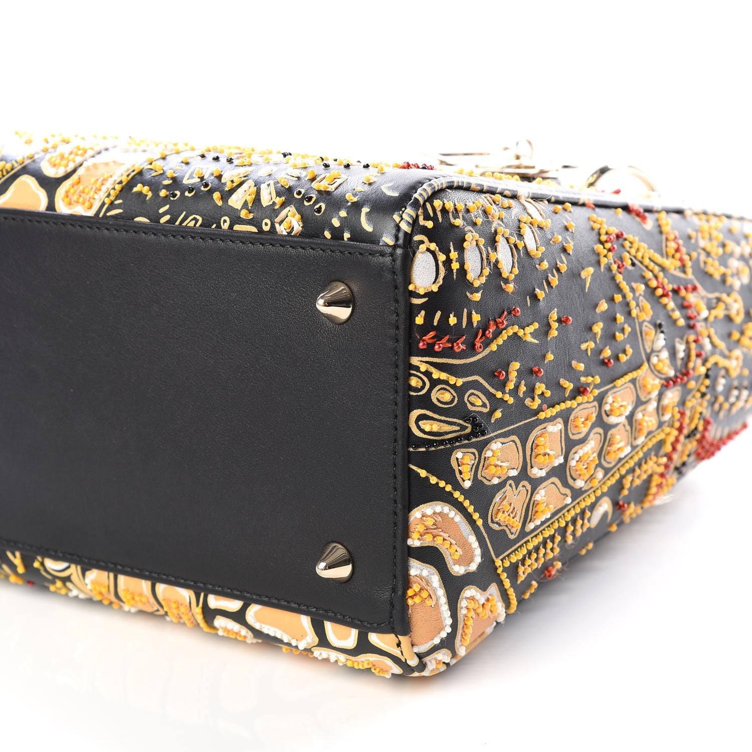 Christian Dior Smooth Calfskin Embroidered Animals Medium Lady Dior Black Multicolor 6 of 10