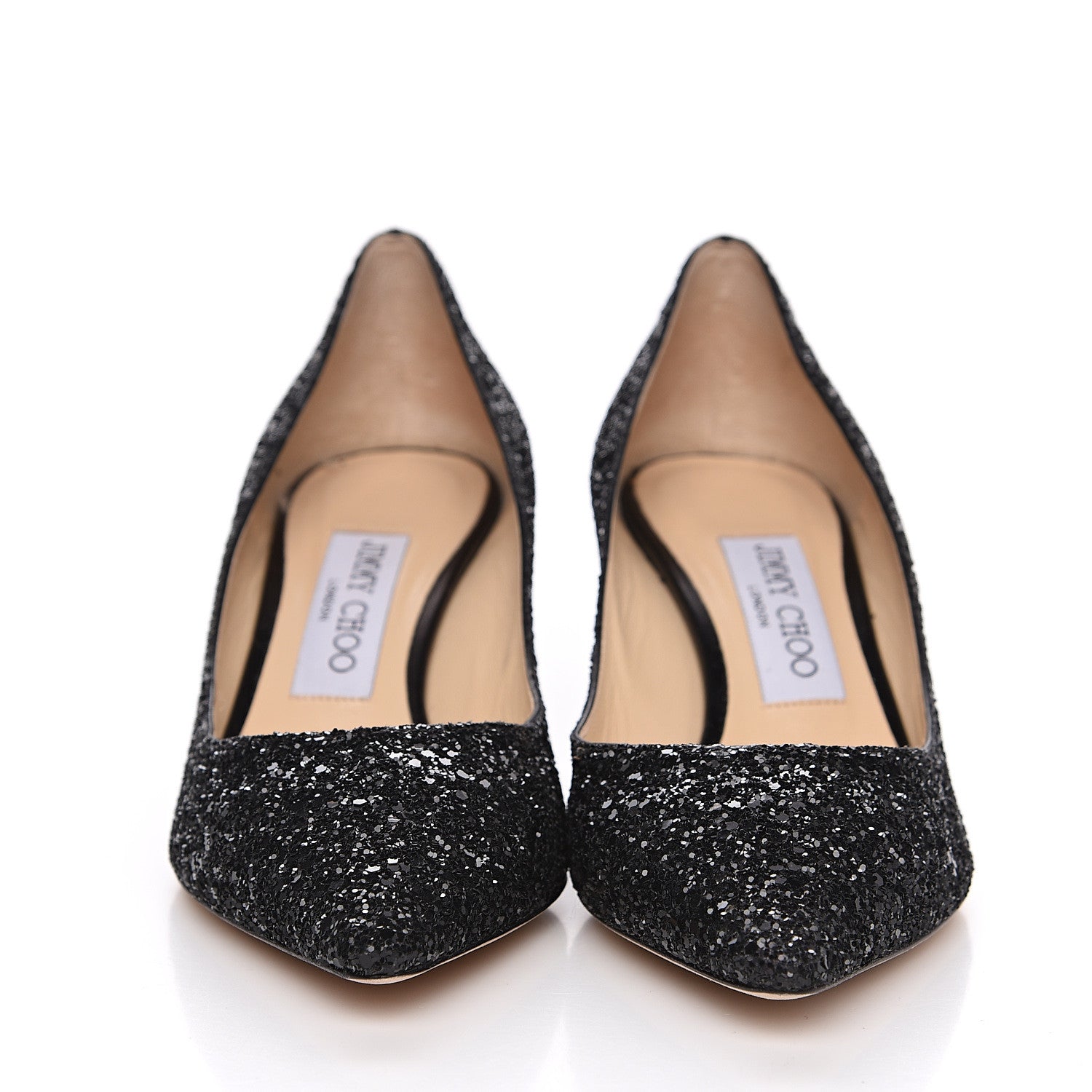Jimmy Choo Glitter Pointy Toe Romy 60 Pumps 36.5 Black 2 of 8