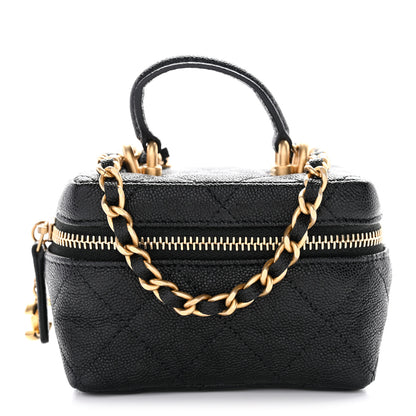Chanel Caviar Quilted Mini Top Handle Vanity With Chain Black 1 of 10