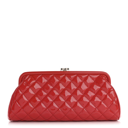 Chanel Patent Quilted Timeless Clutch Red 1 of 7