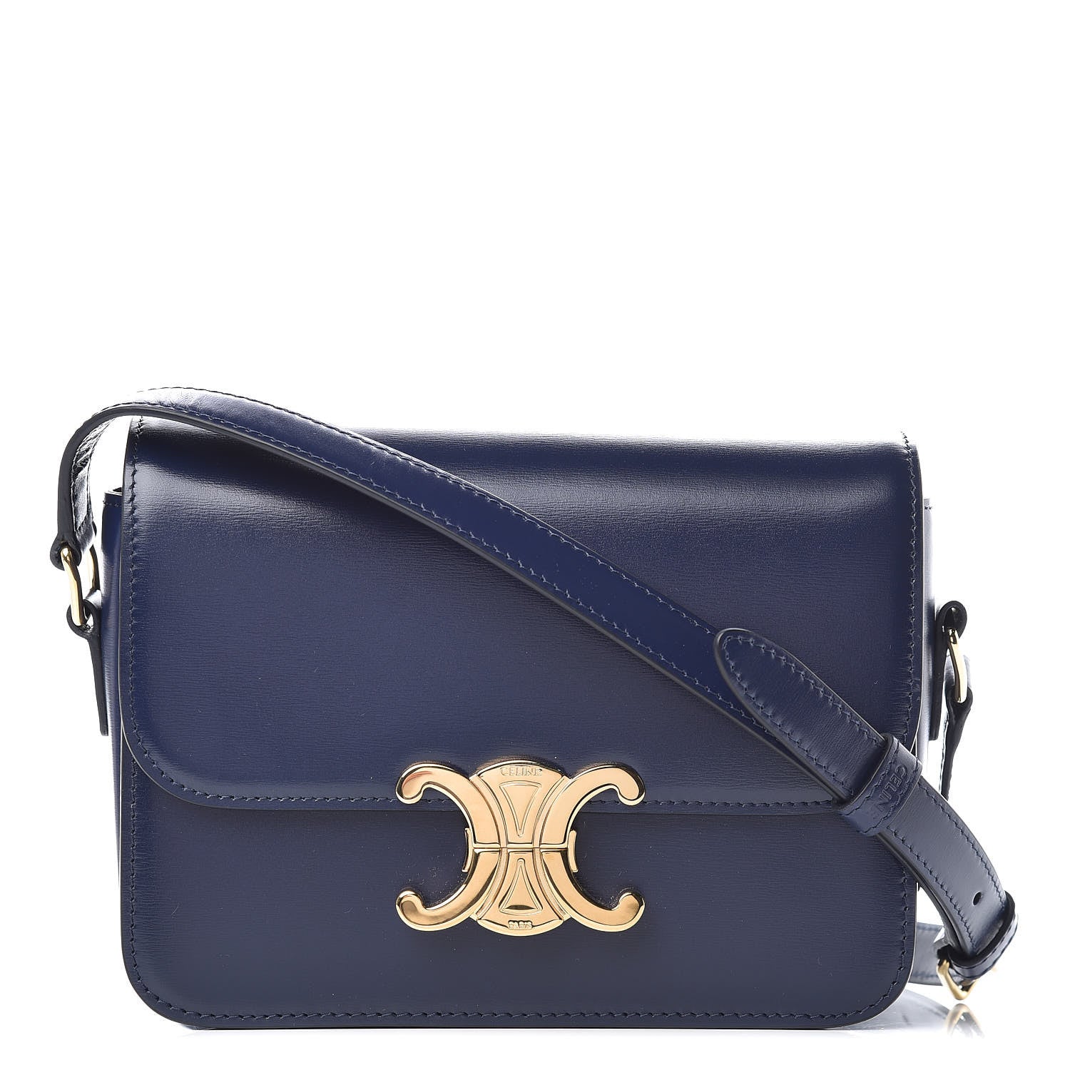 Celine Shiny Calfskin Teen Triomphe Dark Blue 1 of 9