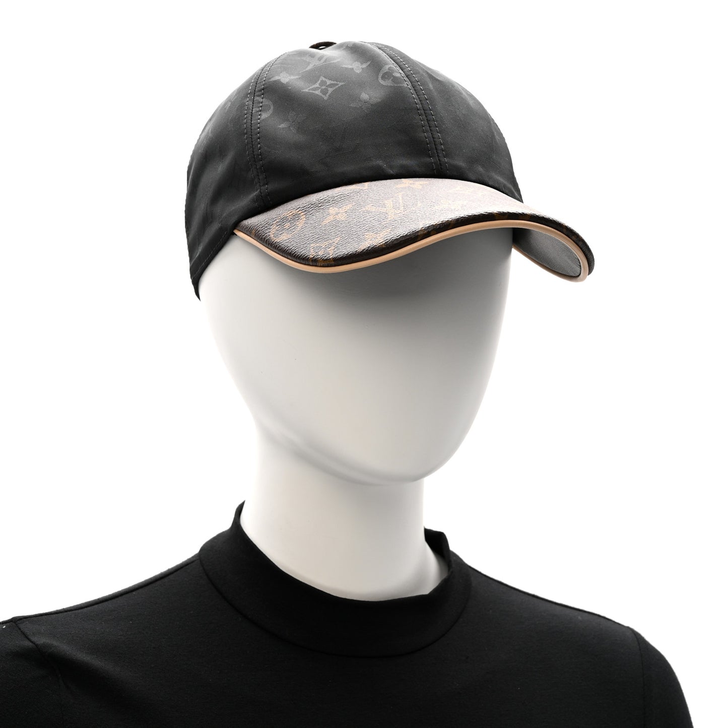 Polyester Silk Monogram LV Get Ready Cap M Black