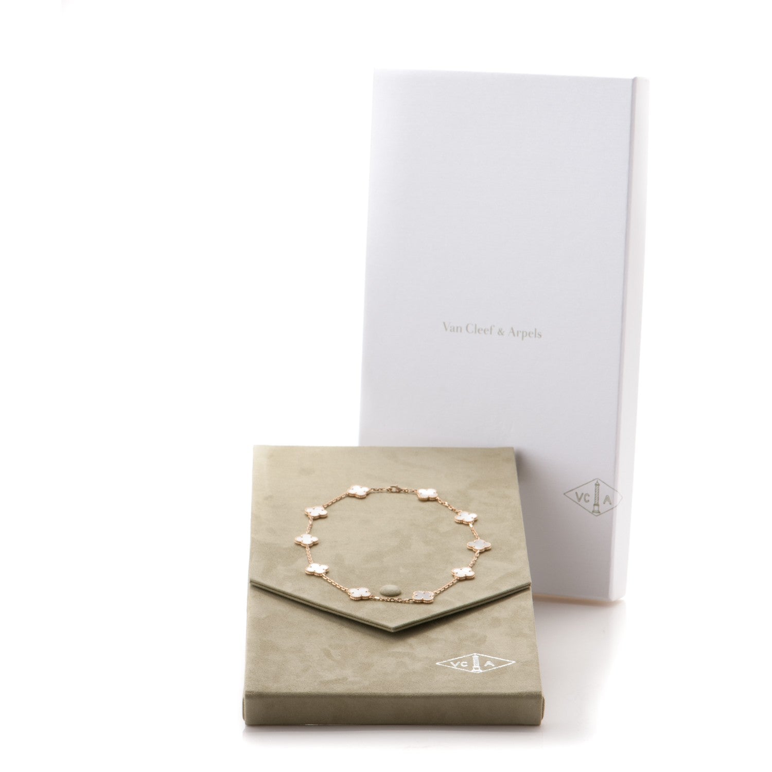 Van Cleef & Arpels 18K Yellow Gold Mother of Pearl 10 Motifs Vintage Alhambra Necklace 5 of 5