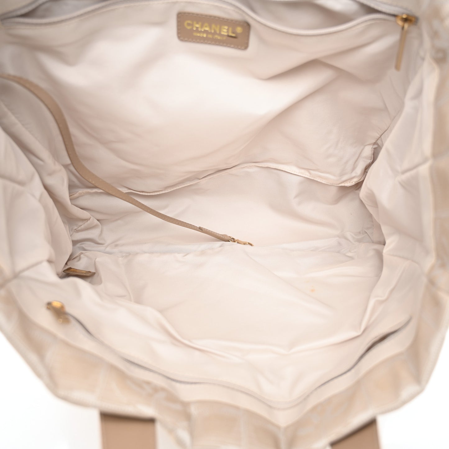 Nylon Medium Travel Tote Beige