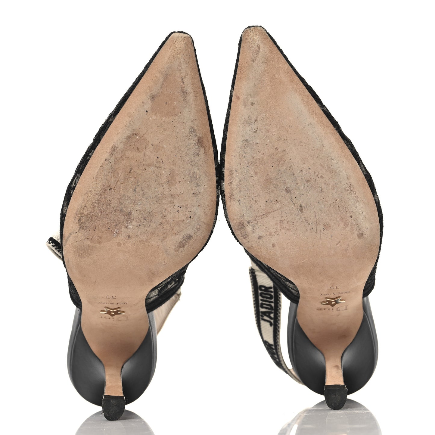 Mesh Butterly Embroidered J'Adior Slingback 100mm Pumps 39 Black