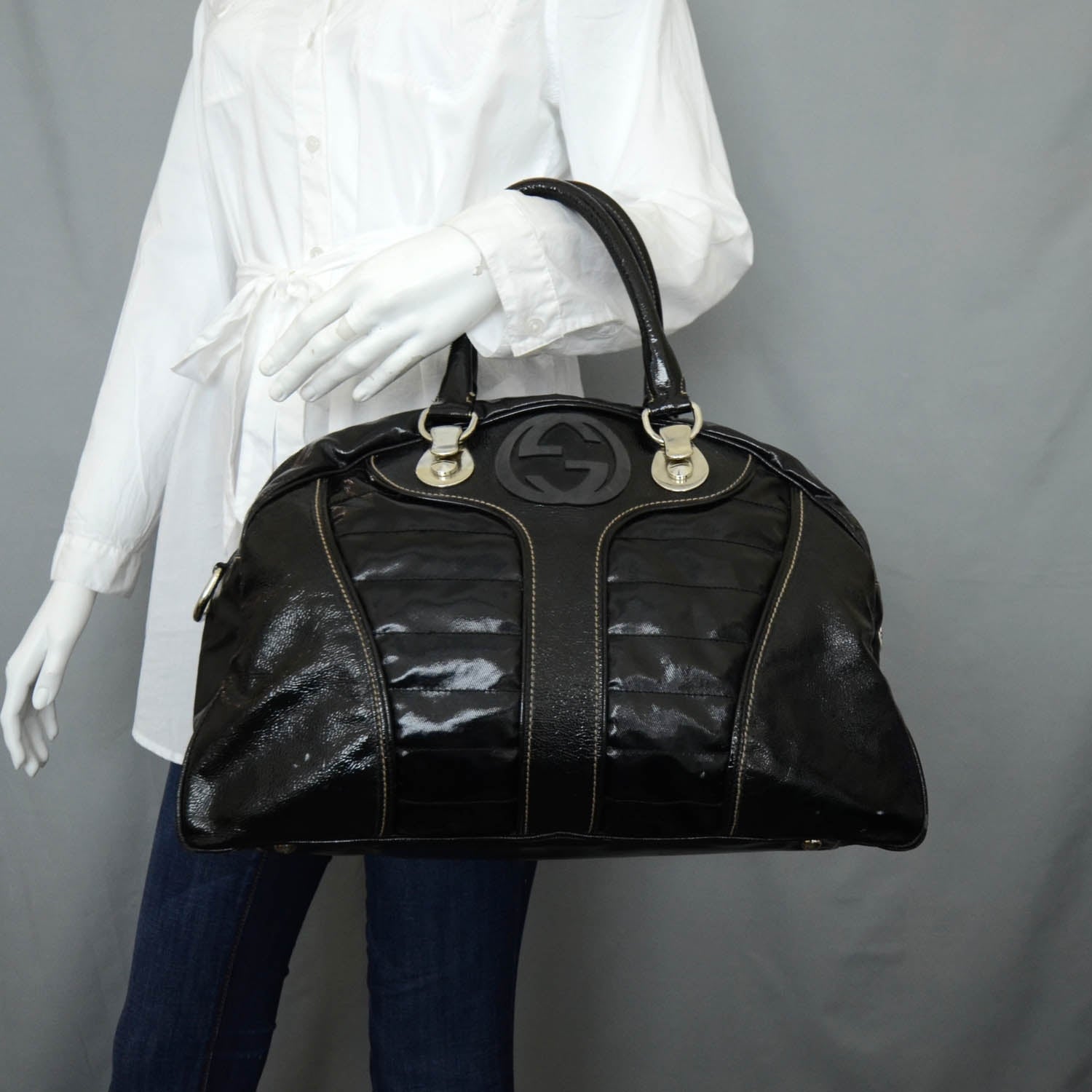 Gucci Dialux Snow Glam Medium Boston Black 2 of 11