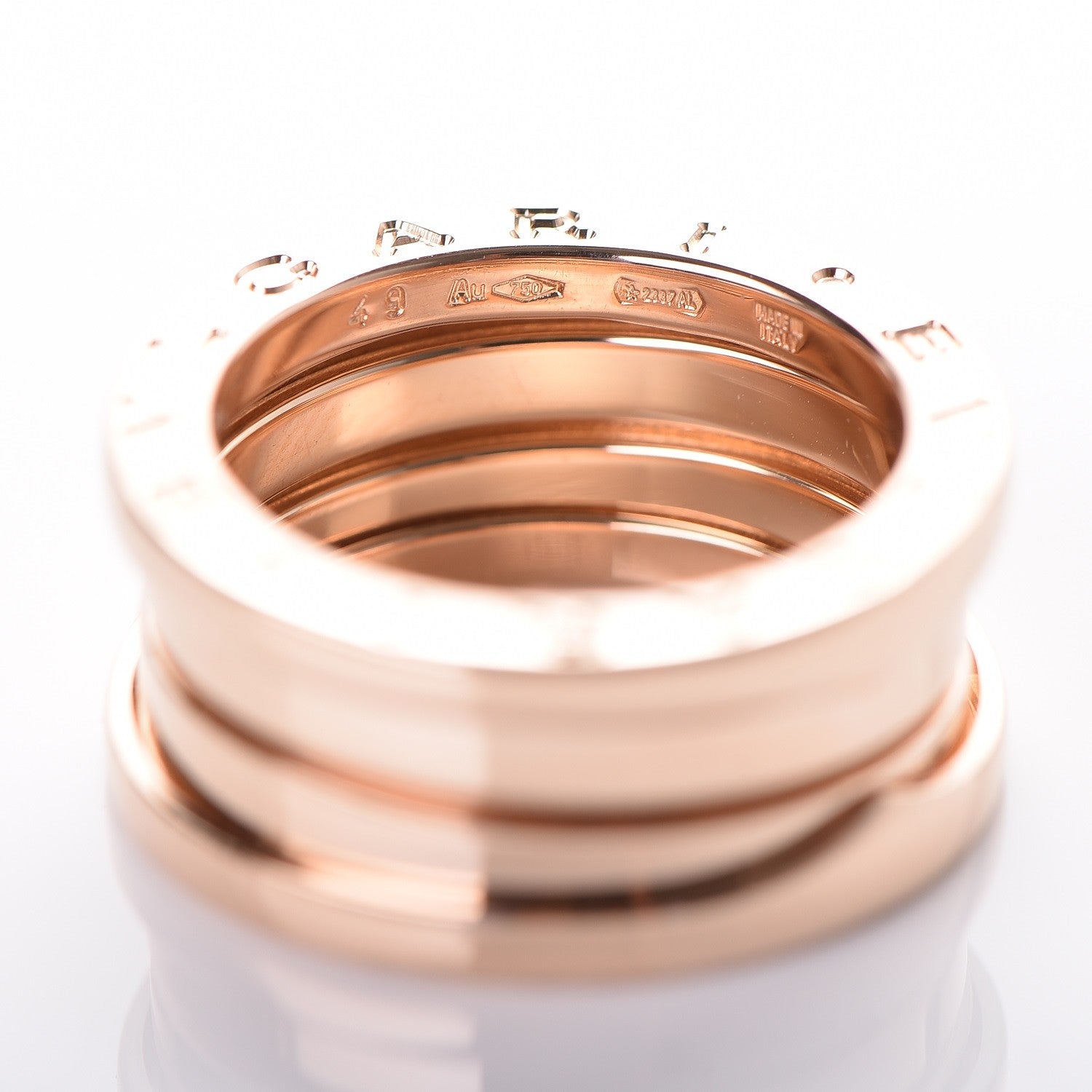 Bulgari BVLGARI 18K Rose Gold B.Zero1 3 Band Ring 49 4.75 5 of 6
