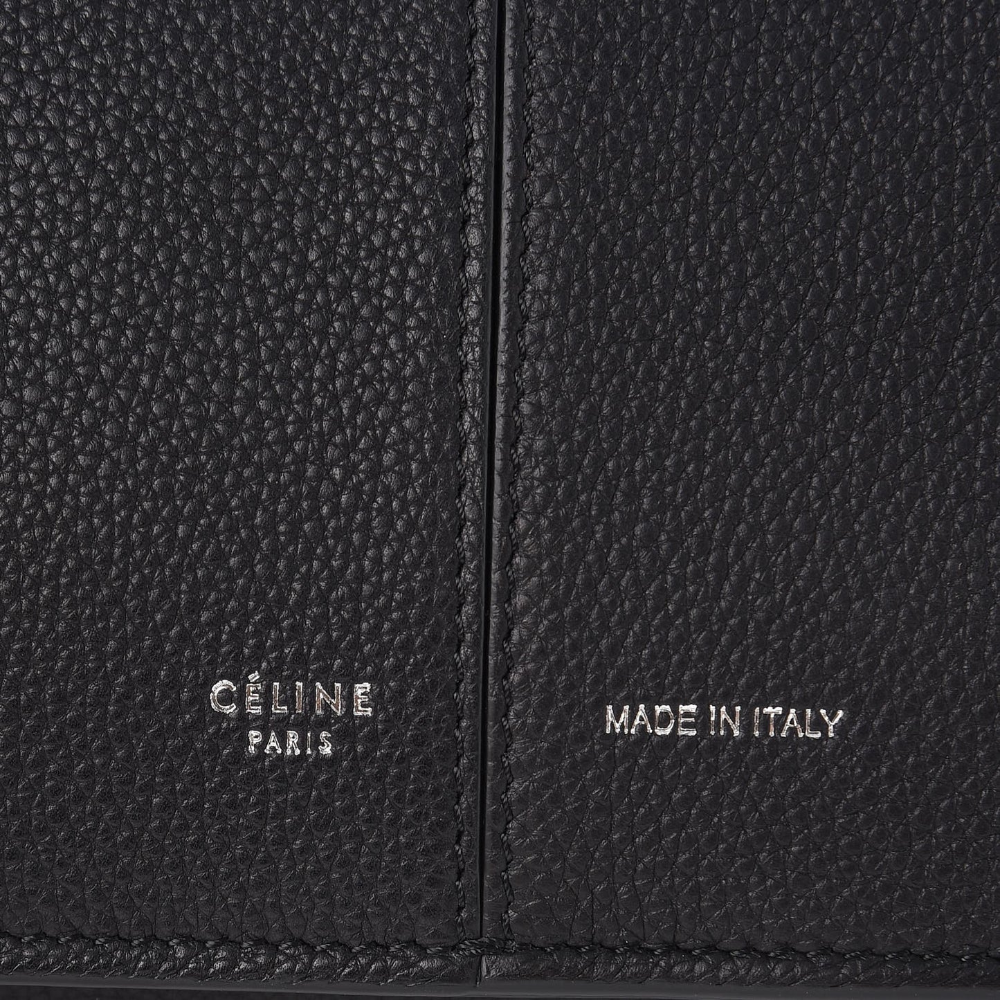 Baby Grained Calfskin Medium Tri-Fold Bag Black