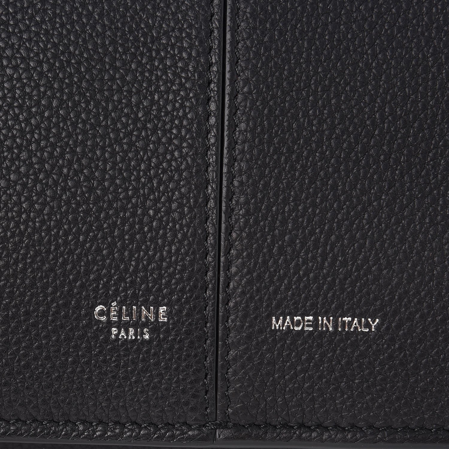 Celine Baby Grained Calfskin Medium Tri-Fold Bag Black 6 of 9