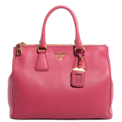 Prada Vitello Daino Large Double Zip Tote Peonia 1 of 10