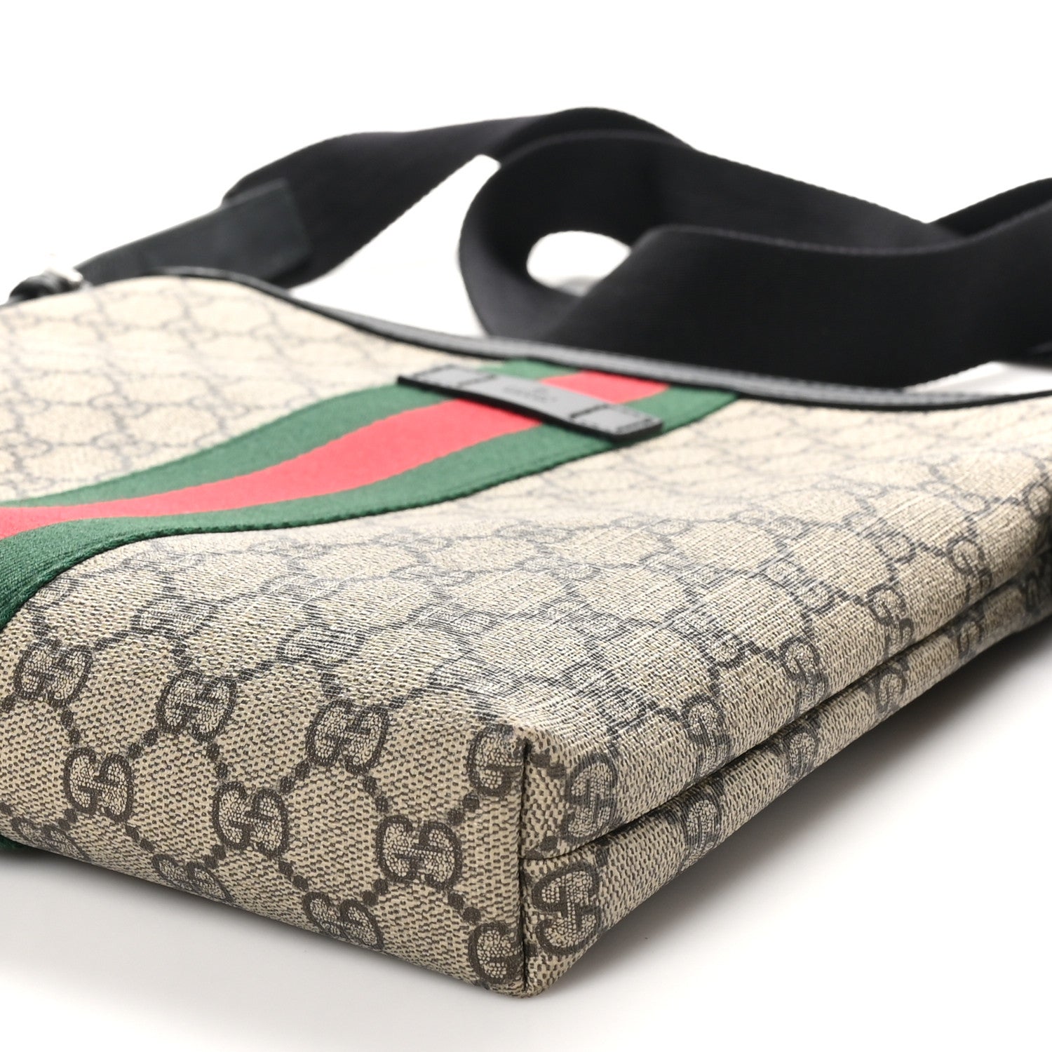 Gucci GG Supreme Monogram Web Messenger Bag Black 10 of 10