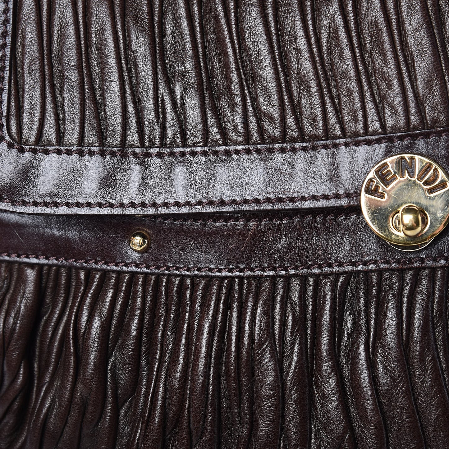 Nappa Pleated Shoulder Bag Testa di Moro