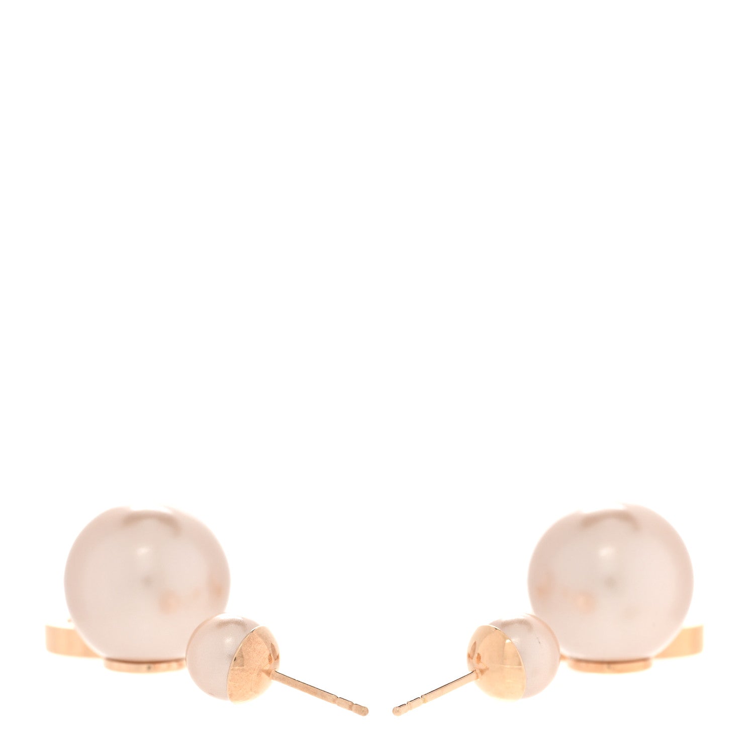Christian Dior Metal Pearl Tribales Earrings Pink Gold 3 of 6
