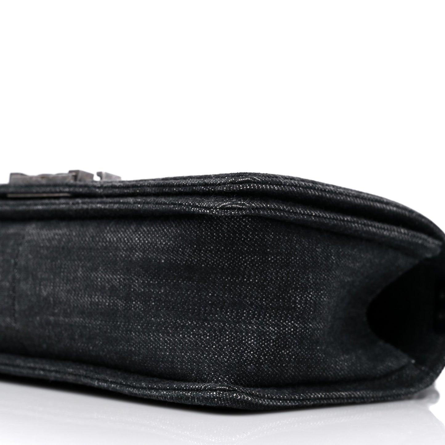 Denim Quilted Medium Boy Flap Black