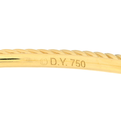 David Yurman 18K Yellow Gold Diamond Square Station Bangle Bracelet 4 of 4