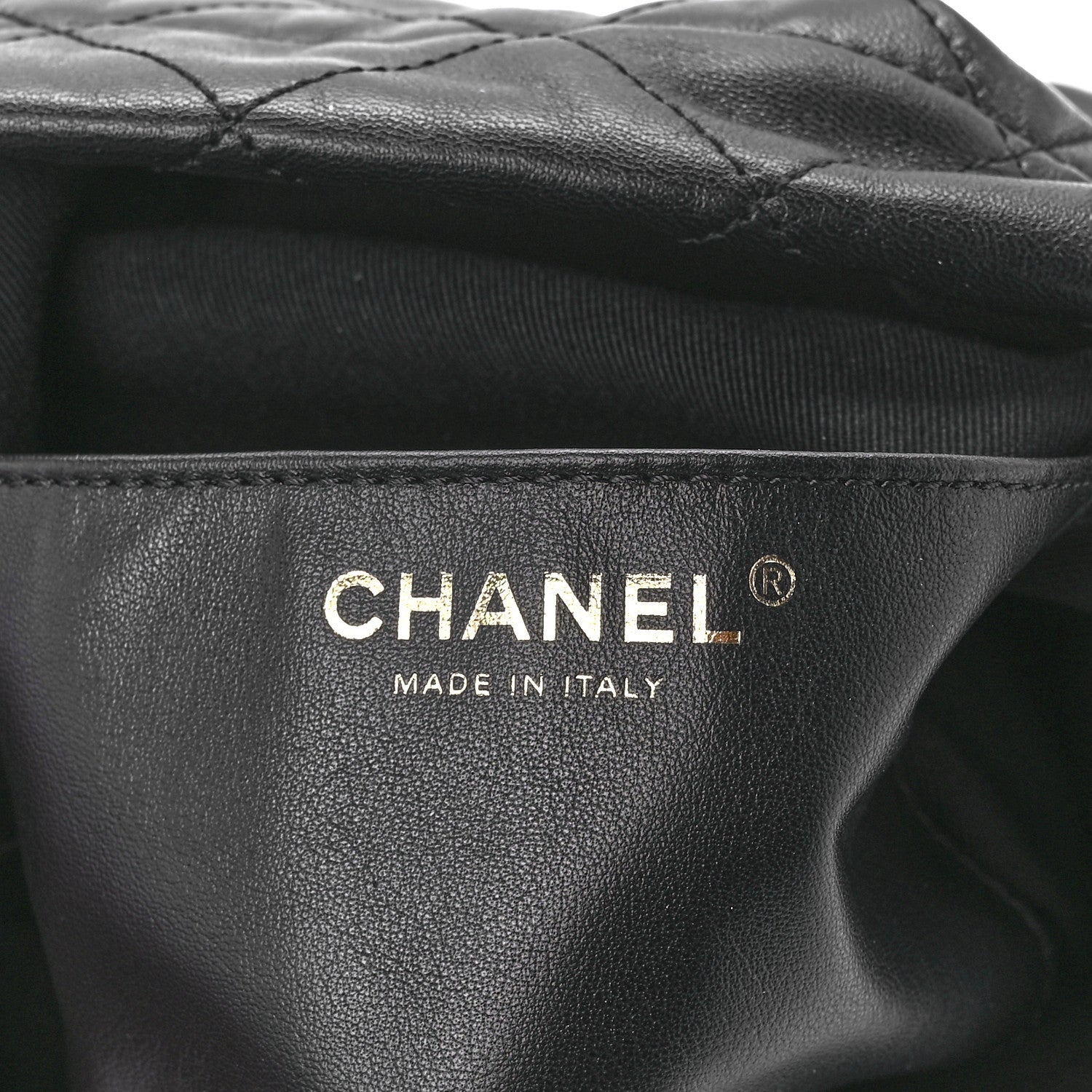 Chanel Lambskin Quilted Enamel Drawstring Bag Black Multicolor 5 of 10