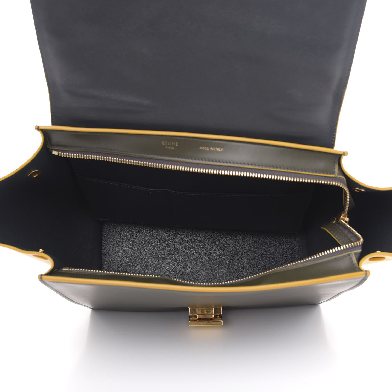 Celine Calfskin Small Bi-Color Trapeze Yellow 5 of 13