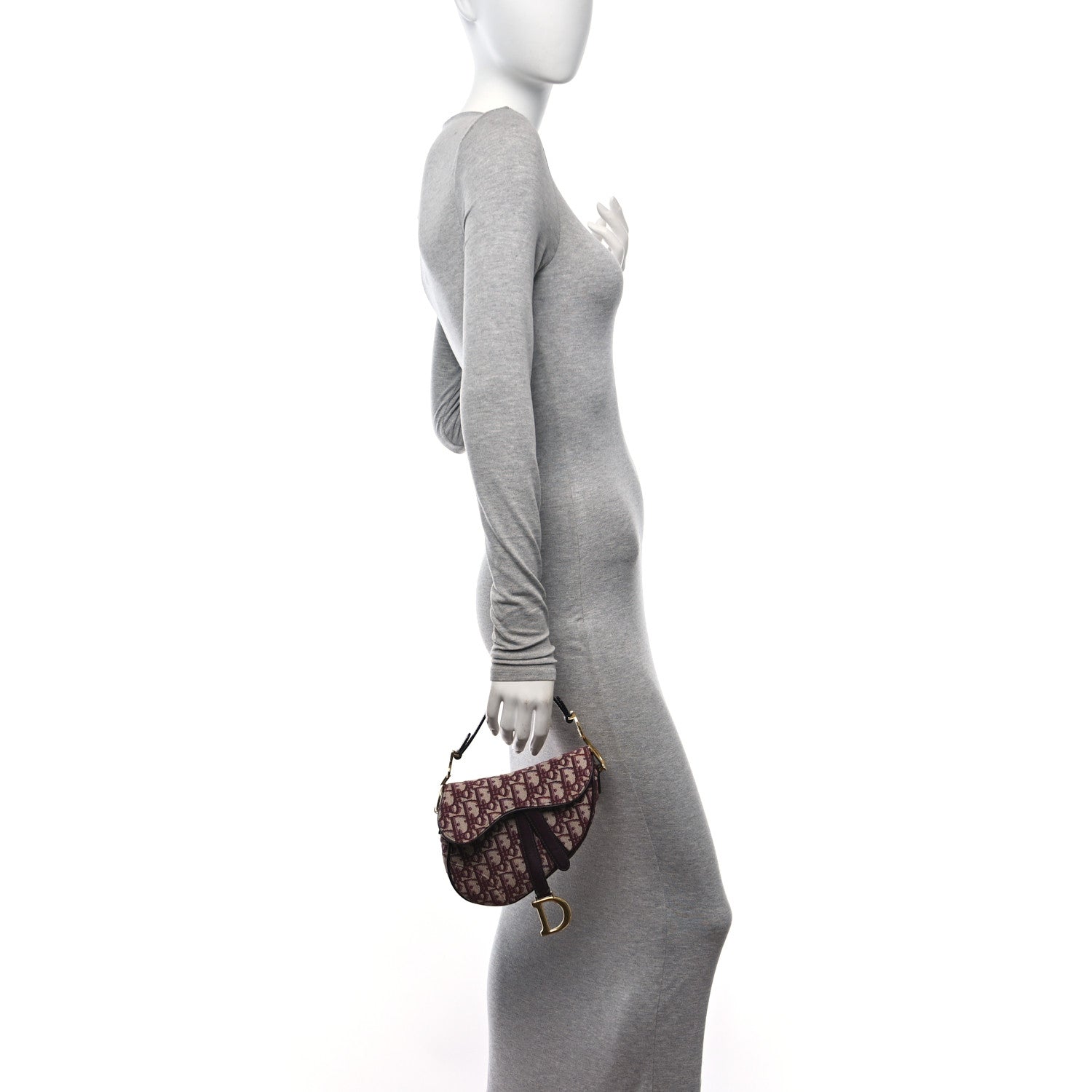 Christian Dior Oblique Mini Saddle Bag Burgundy 2 of 11