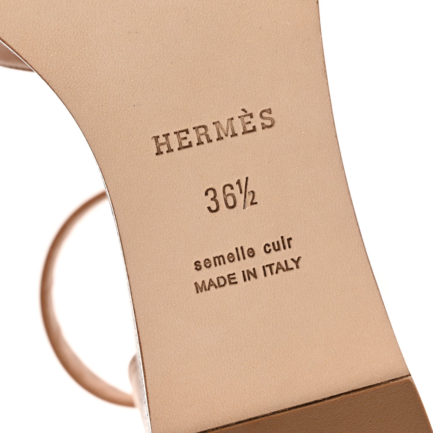 Hermes Calfskin Illusion 35 Sandals 36.5 Naturel 8 of 12