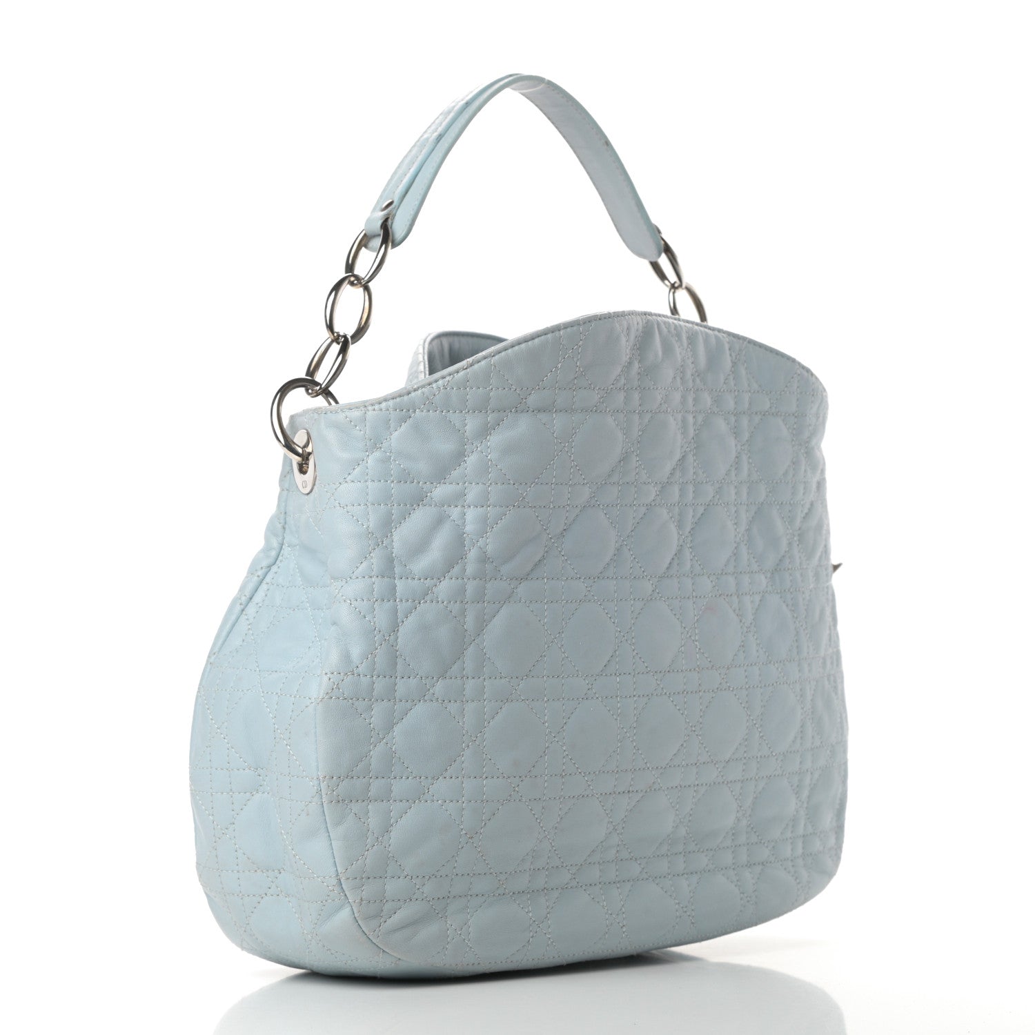 Christian Dior Lambskin Cannage Dior Soft Hobo Light Blue 3 of 15