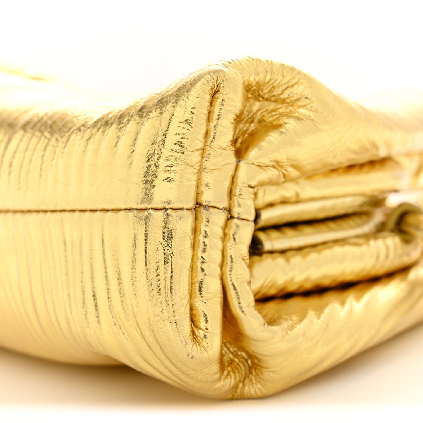 Metallic Bark Calfskin The Mini Pouch Gold
