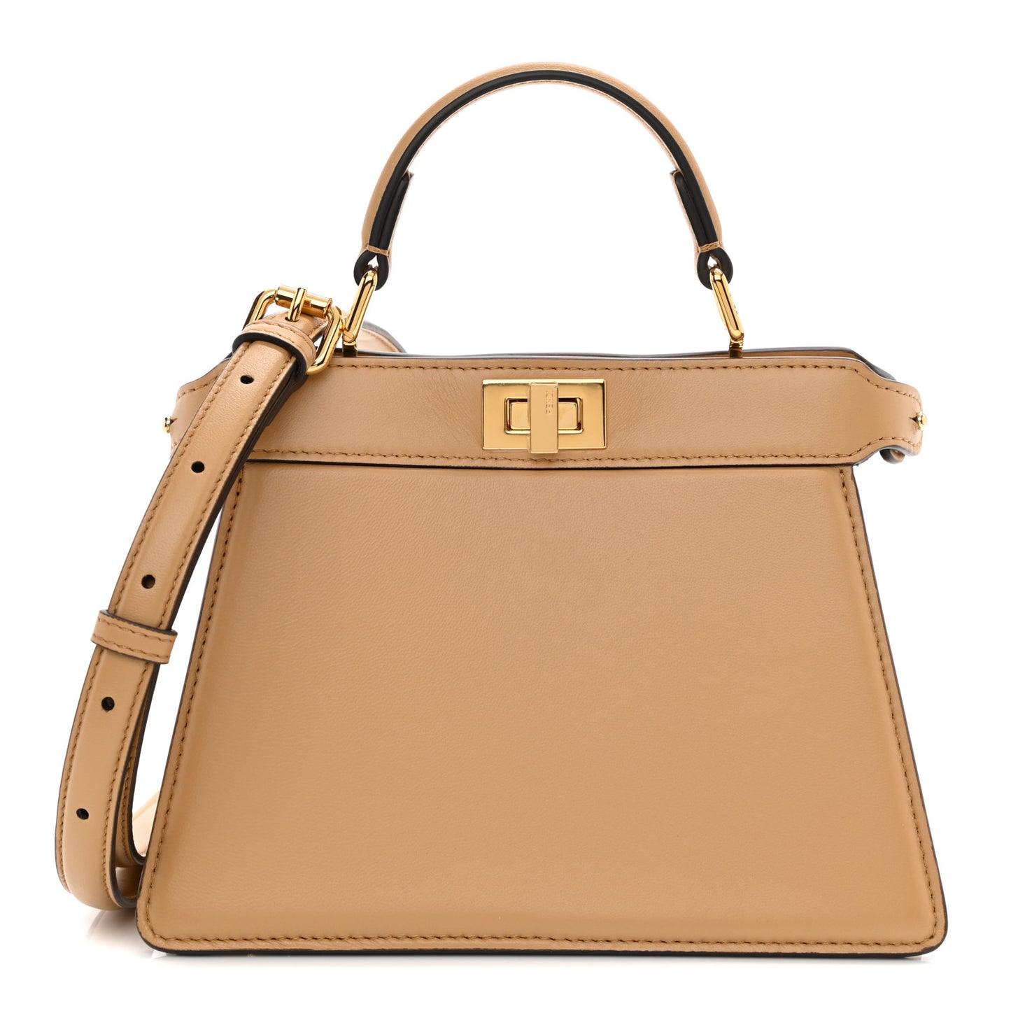 Shiny Nappa Petite Peekaboo I SEE U Satchel Miele Scuro