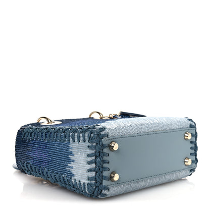 Christian Dior Calfskin Sequin Gradient Stitched Small Lady Dior Blue 4 of 12