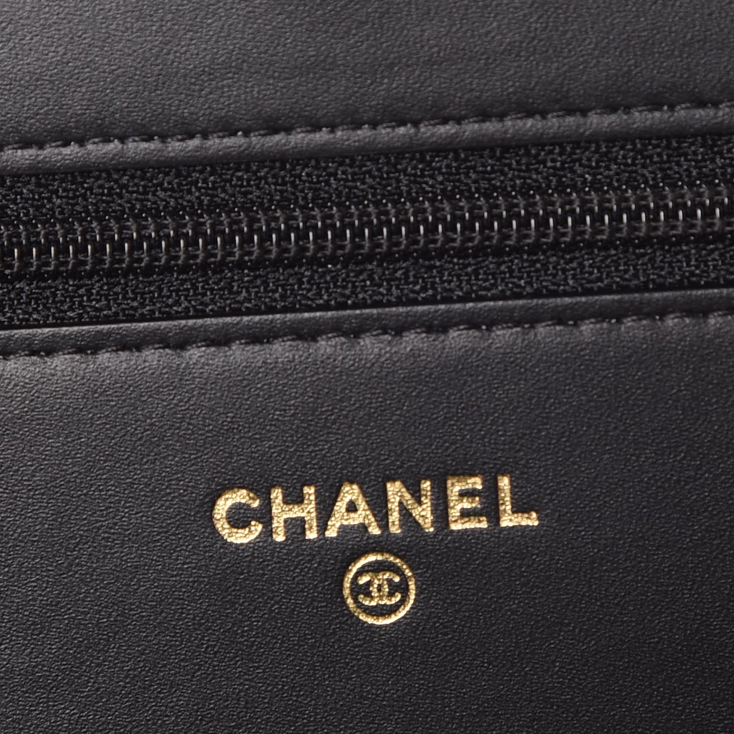 Patent Calfskin Quilted Boy Wallet On Chain WOC Black