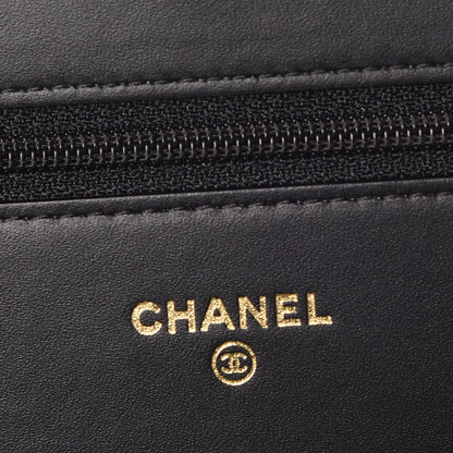 Chanel Patent Calfskin Quilted Boy Wallet On Chain WOC Black 6 of 9