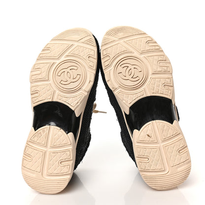 Chanel Braided Raffia Womens CC Sneakers 38 Black 5 of 7