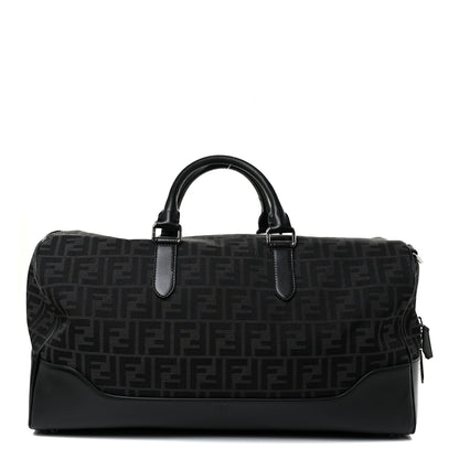 Fendi Recycled Fabric Jacquard Vitello Astro FF 1974 Medium Duffle Bag Asfalto Black 1 of 19