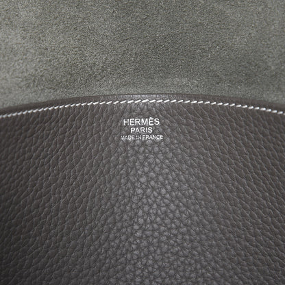 Hermes Taurillon Clemence Halzan 31 GM Etain 7 of 7