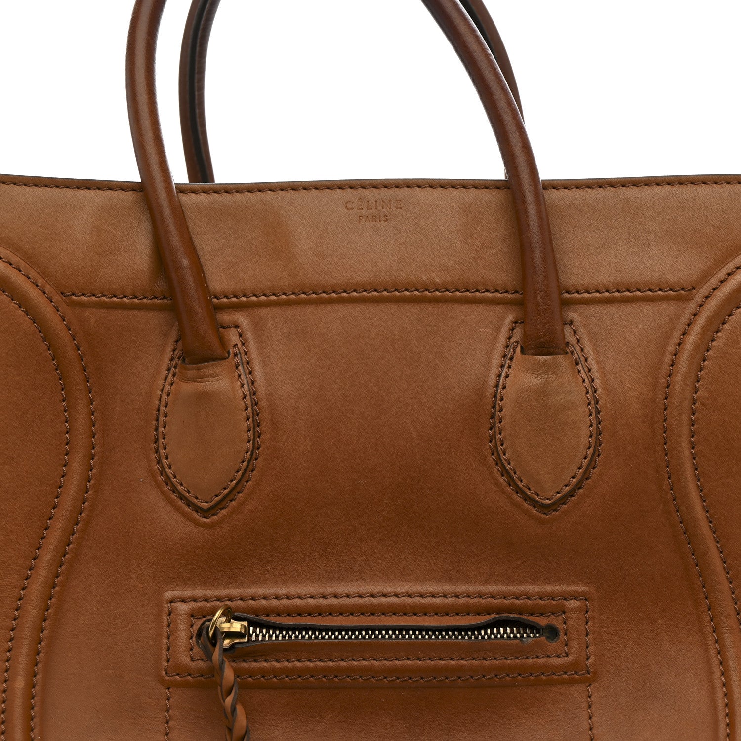 Celine Natural Calfskin Medium Phantom Luggage Tan 9 of 18