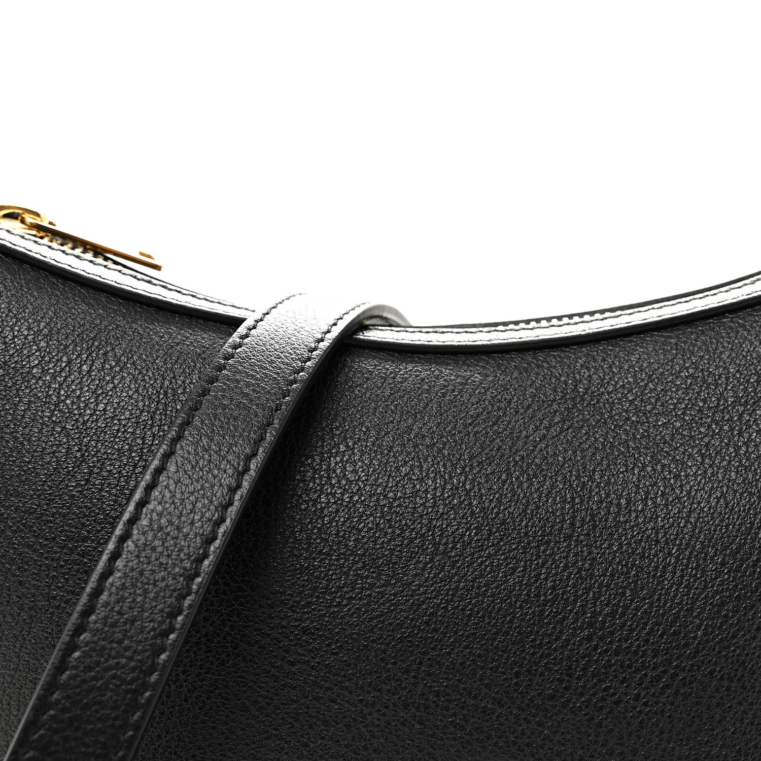 Celine Supple Calfskin Cuir Triomphe Small Heloise Shoulder Bag Black 9 of 11