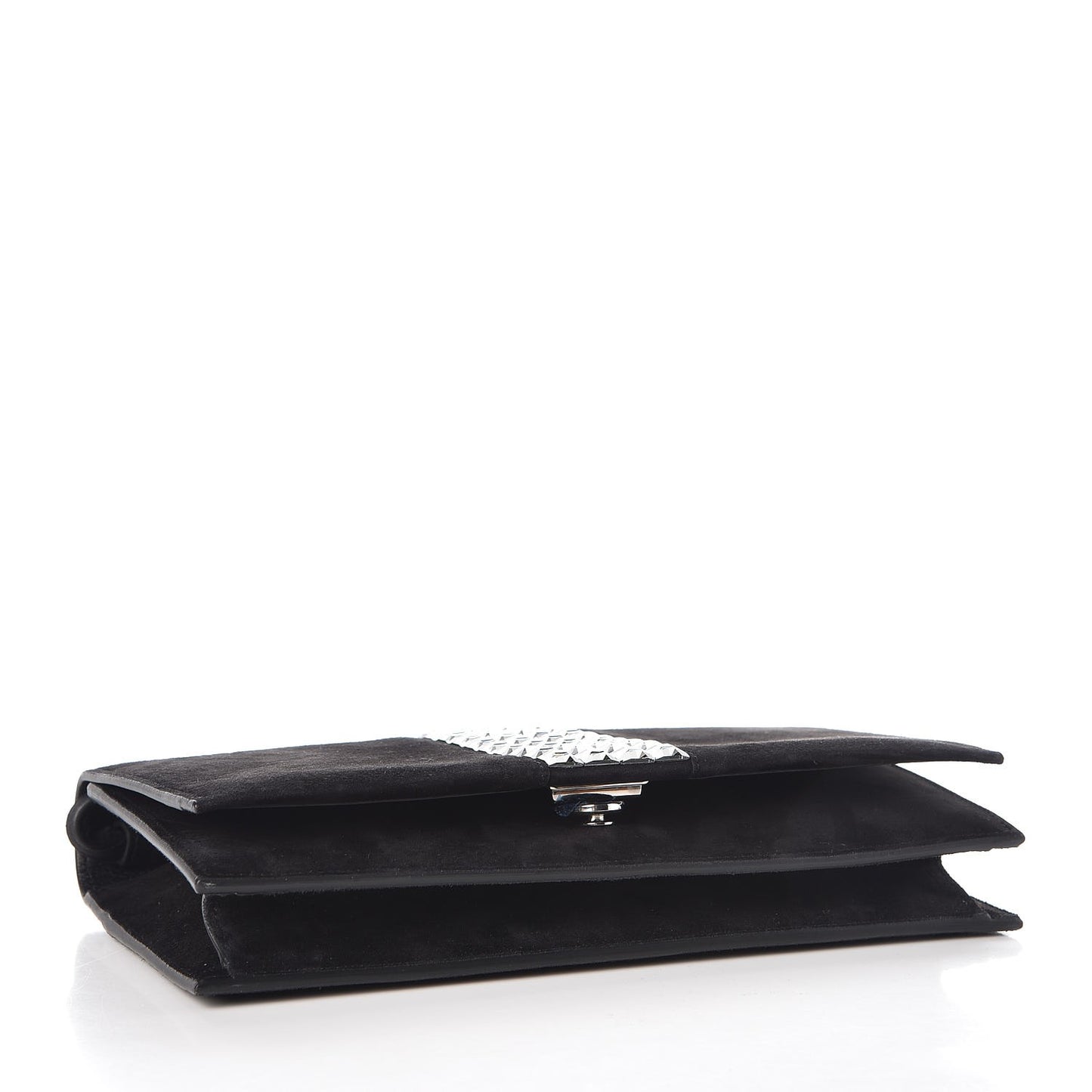 Suede Crystal Broadway Clutch Black